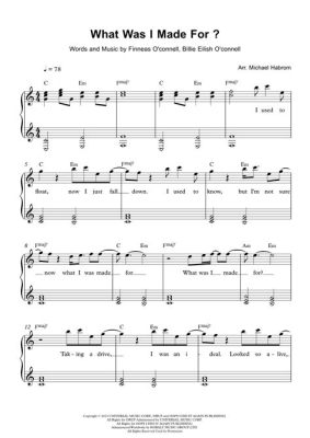 what was i made for sheet music piano